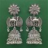 Oxidised Jhumki with Rhodium Plating