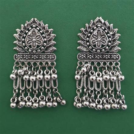 Oxidised Classic Earring with Rhodium Plating