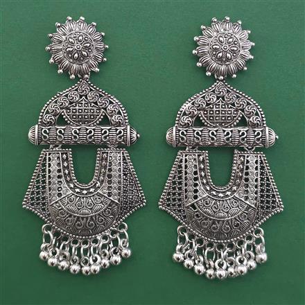 Oxidised Classic Earring with Rhodium Plating