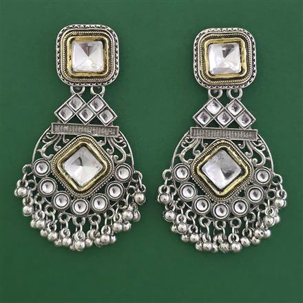 Oxidised Classic Earring with 2 Tone Plating