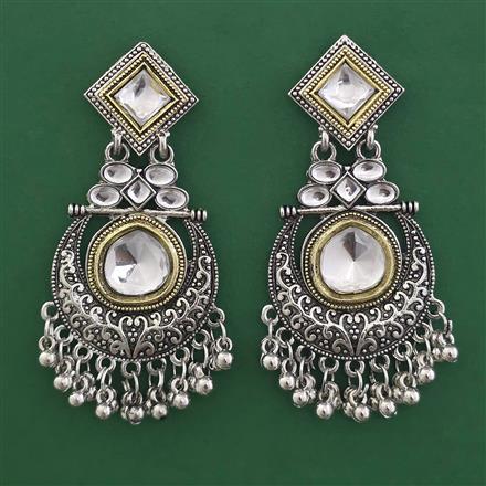 Oxidised Classic Earring with 2 Tone Plating