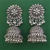 Oxidised Jhumki with Rhodium Plating