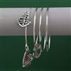 Oxidised 4 Pc Classic Bangles with Rhodium Plating