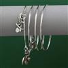 Oxidised 4 Pc Classic Bangles with Rhodium Plating