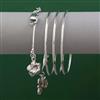 Oxidised 4 Pc Classic Bangles with Rhodium Plating