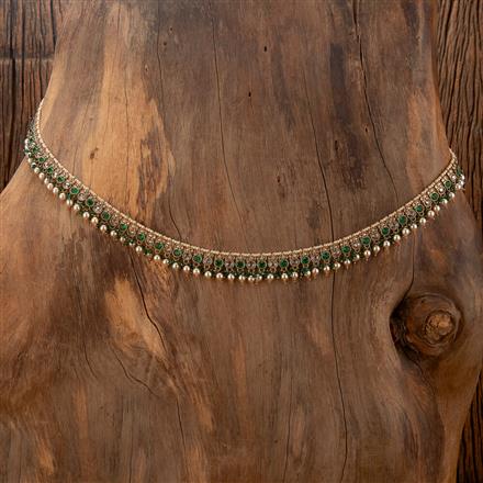Antique Pearl Belt With Mehndi Plating