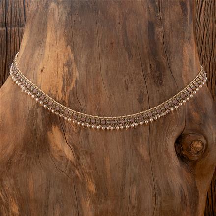 Antique Pearl Belt With Mehndi Plating