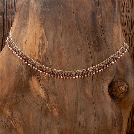 Antique Pearl Belt With Mehndi Plating