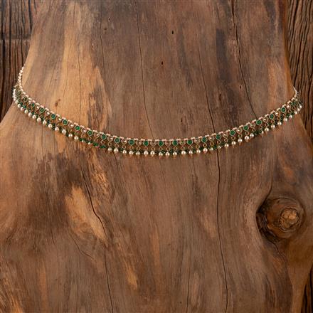 Antique Pearl Belt With Mehndi Plating