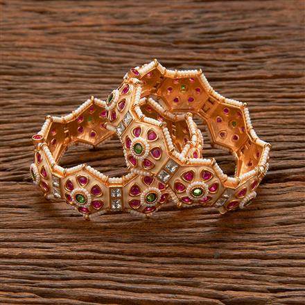 Antique Meenakari Bangles With Matte Gold Plating