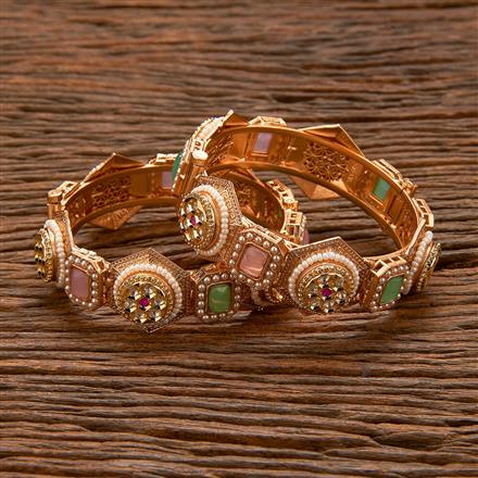 Antique Openable Bangles With Matte Gold Plating