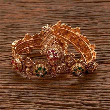 Antique Openable Bangles With Matte Gold Plating