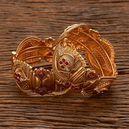 Antique Meenakari Bangles With Matte Gold Plating