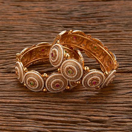 Antique Openable Bangles With Matte Gold Plating