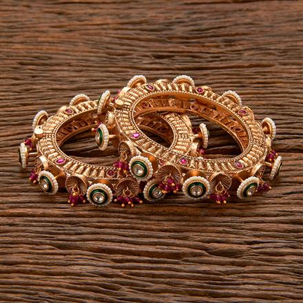 Antique Openable Bangles With Matte Gold Plating