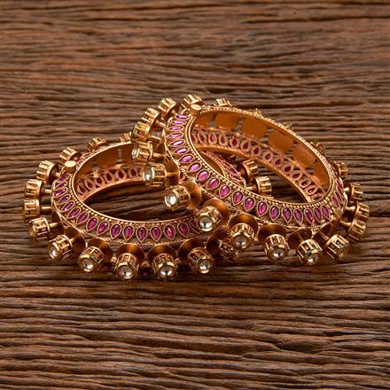 Antique Classic Bangles With Matte Gold Plating