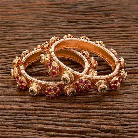 Antique Openable Bangles With Matte Gold Plating