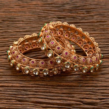 Antique Classic Bangles With Matte Gold Plating