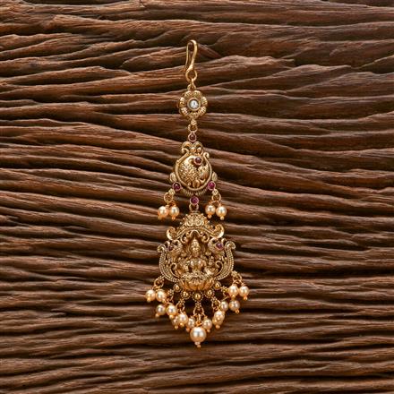 Antique South Indian Tikka With Matte Gold Plating