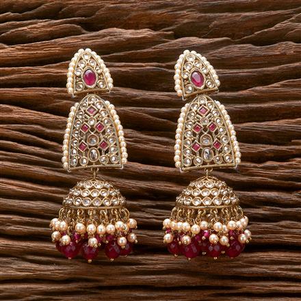 Antique Jhumki With Mehndi Plating