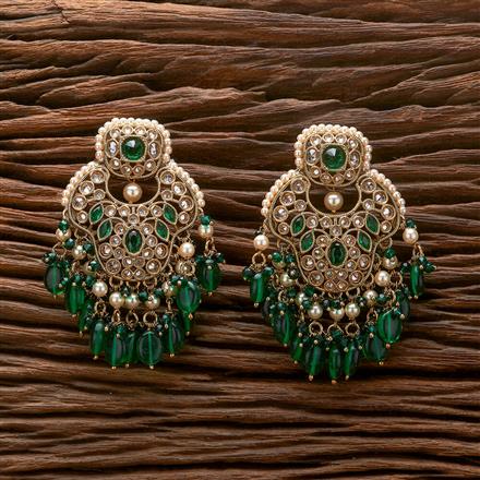 Antique Pearl Earring With Mehndi Plating