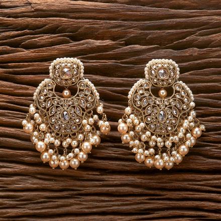 Antique Pearl Earring With Mehndi Plating