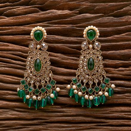 Antique Moti Earring With Mehndi Plating