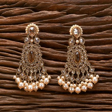 Antique Moti Earring With Mehndi Plating