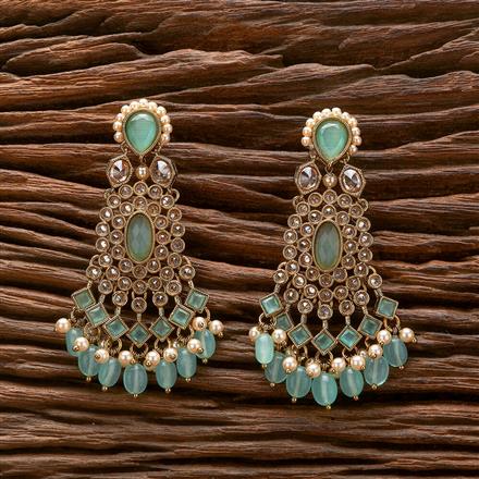 Antique Moti Earring With Mehndi Plating