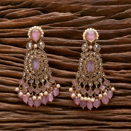 Antique Moti Earring With Mehndi Plating