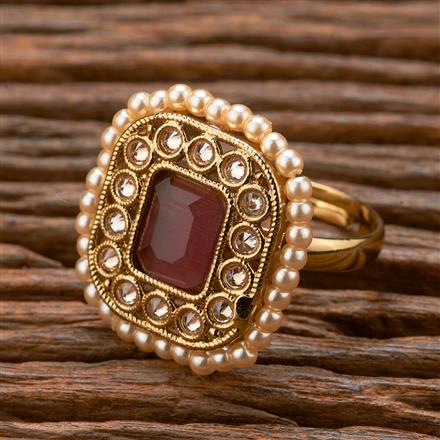 Antique Adjustable Ring With Mehndi Plating