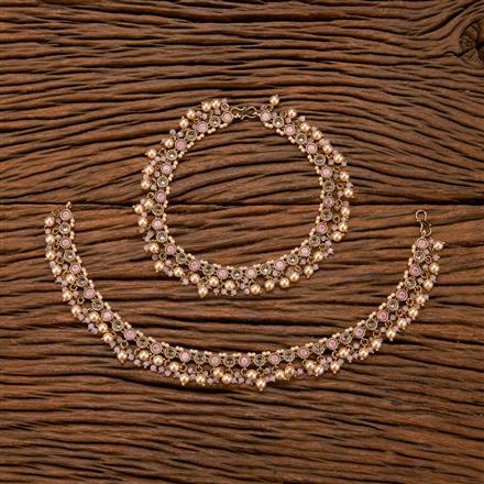 Antique Moti Payal With Mehndi Plating