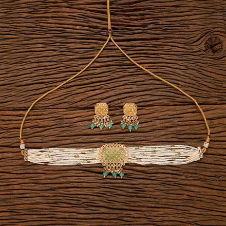 Antique Moti Necklace With Gold Plating