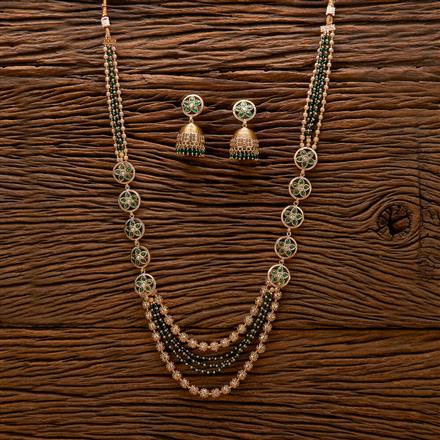 AntiqueMoti Mala Necklace With Gold Plating