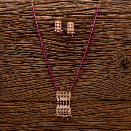Antique Mala Pendant Set With Gold Plating