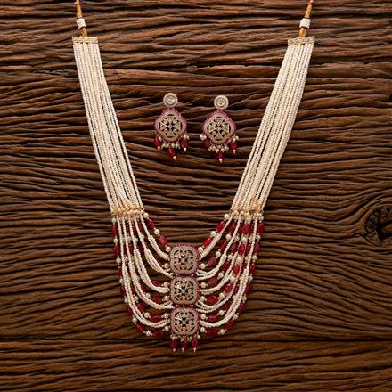 AntiquePearl Mala Necklace With Gold Plating