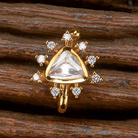 Kundan Pressing Nose Ring With Gold Plating