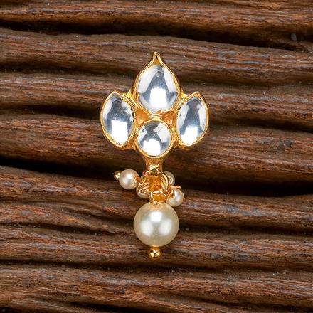 Kundan Pressing Nose Ring With Gold Plating
