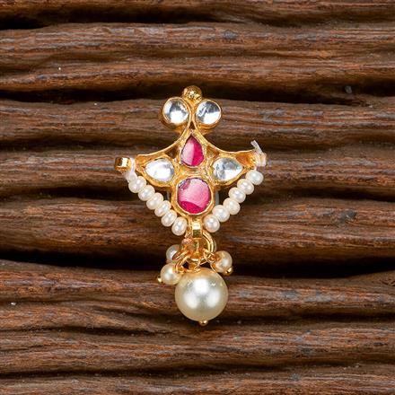 Kundan Pressing Nose Ring With Gold Plating