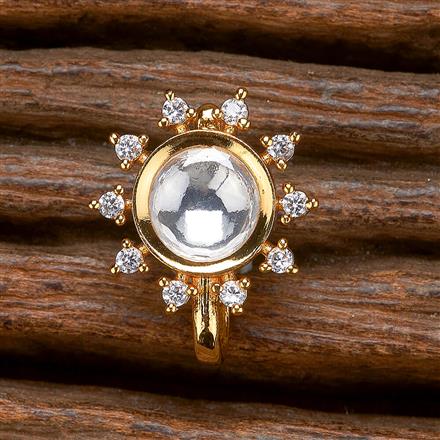 Kundan Pressing Nose Ring With Gold Plating