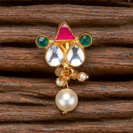 Kundan Pressing Nose Ring With Gold Plating