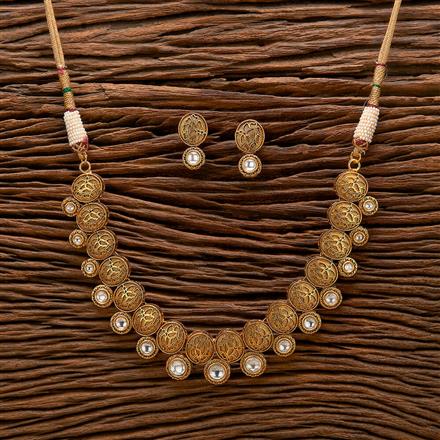 Antique Classic Necklace With Matte Gold Plating