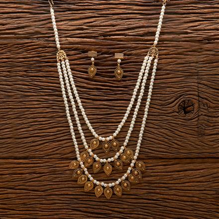 Antique 3 Line Necklace With Gold Plating