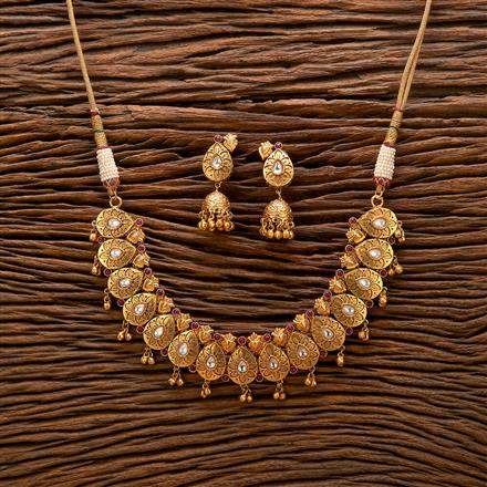 Antique Classic Necklace With Matte Gold Plating