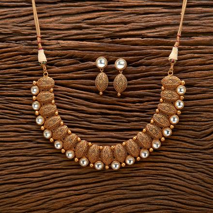 Antique Classic Necklace With Matte Gold Plating