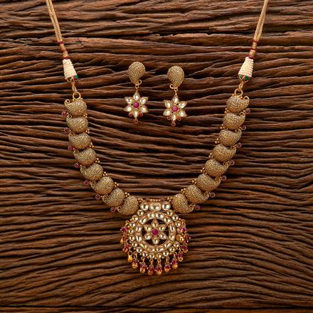 Antique Classic Necklace With Matte Gold Plating