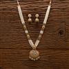 Antique Mala Pendant Set With Matte Gold Plating