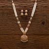 Antique Mala Pendant Set With Matte Gold Plating