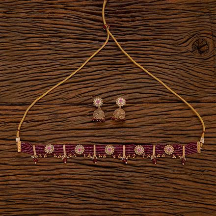 Antique Moti Necklace With Gold Plating