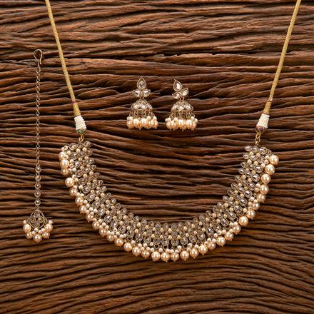 Antique Classic Necklace With Mehndi Plating
